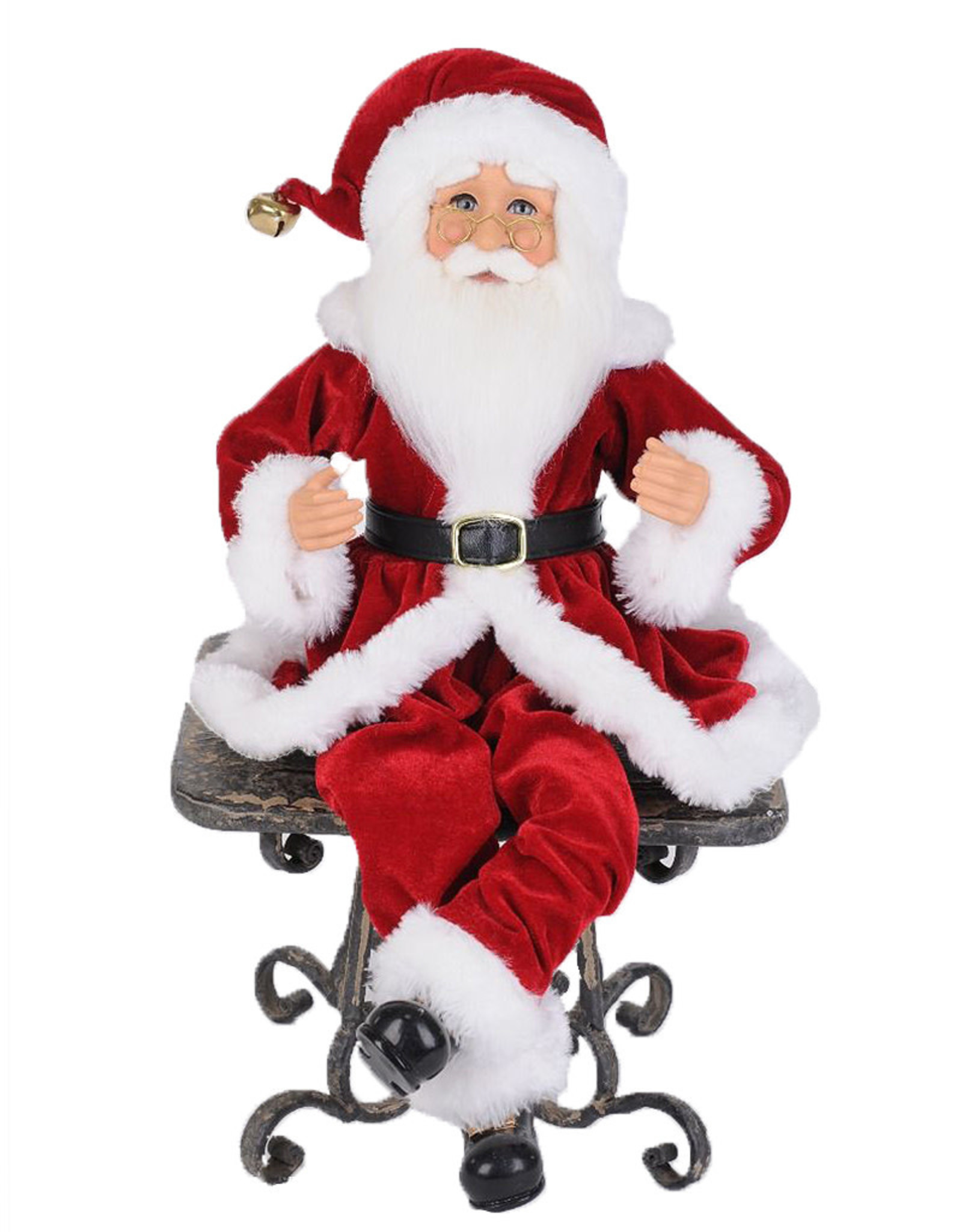 Karen Didion Traditional Pose-able Santa Figures 15H Set of 2 Santa’s