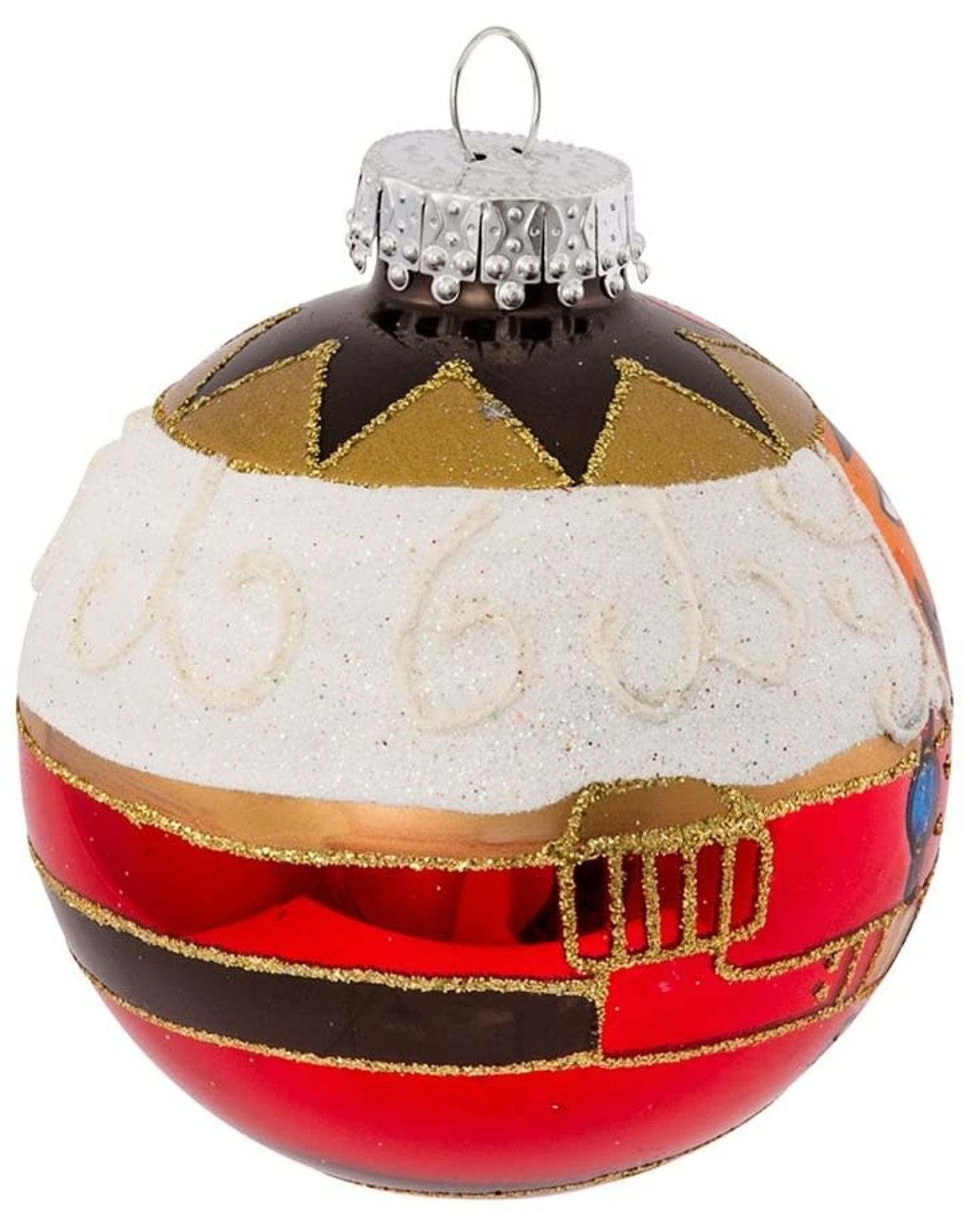 Kurt Adler Christmas Glass Nutcracker Ball Ornaments 80MM