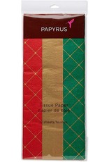 PAPYRUS® Christmas Tissue Paper 9 Sheets Trio Holiday Red Gold Green