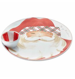 Mud Pie Mud Pie Santa Chip And Dip Tartan Design