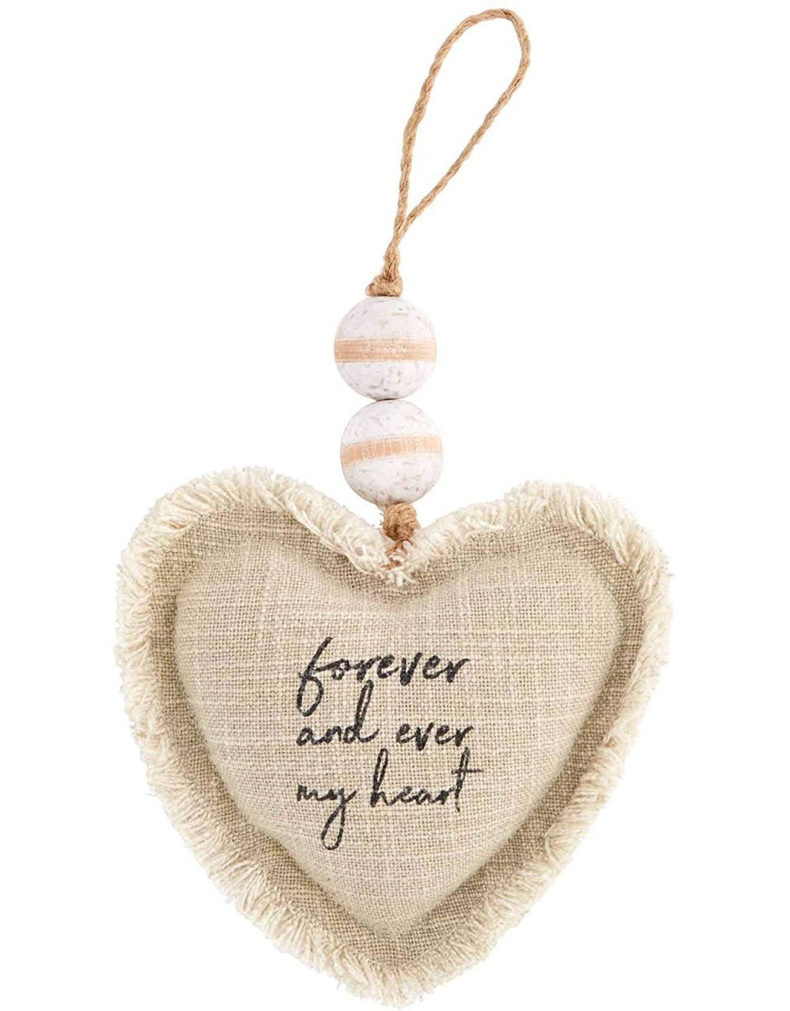 Mud Pie Forever And Ever My Heart Ornament Plush W Beading