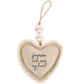 Mud Pie Forever And Ever My Heart Ornament Plush W Beading