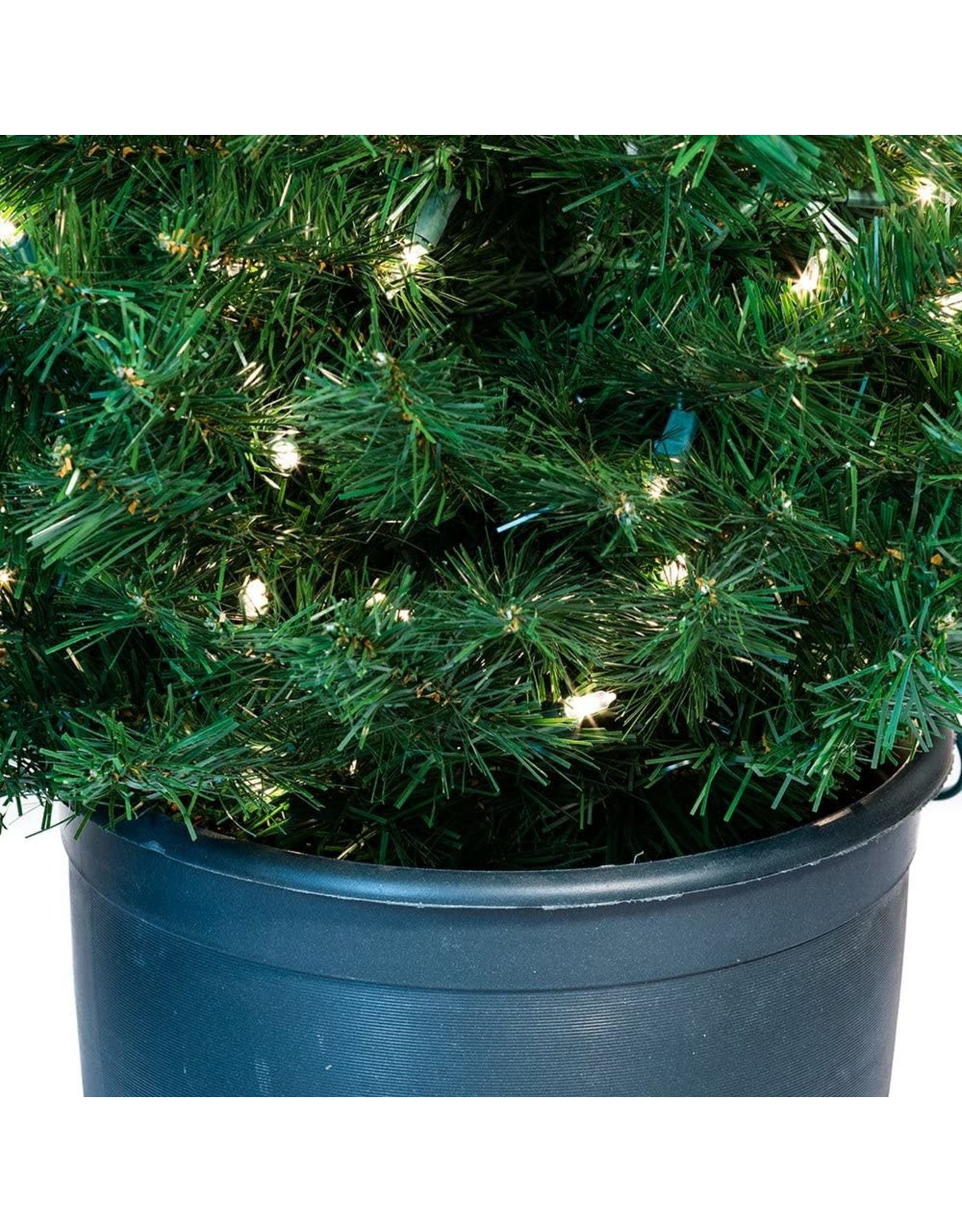 Kurt Adler Christmas Tree Set of 2 Pre-Lit 5 FT Potted Trees - Clear lights