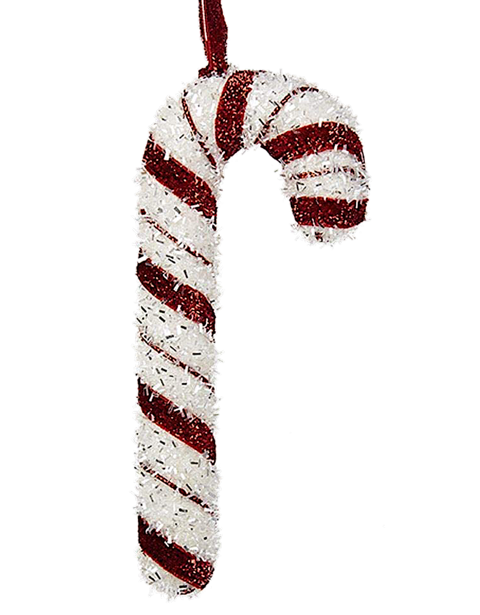 Kurt Adler Red And White Glitter Foam Candy Cane Ornament