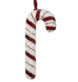 Kurt Adler Red And White Glitter Foam Candy Cane Ornament