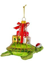 Kurt Adler Glass Sea Turtle With Gifts Ornament 4 Inch Noble Gems