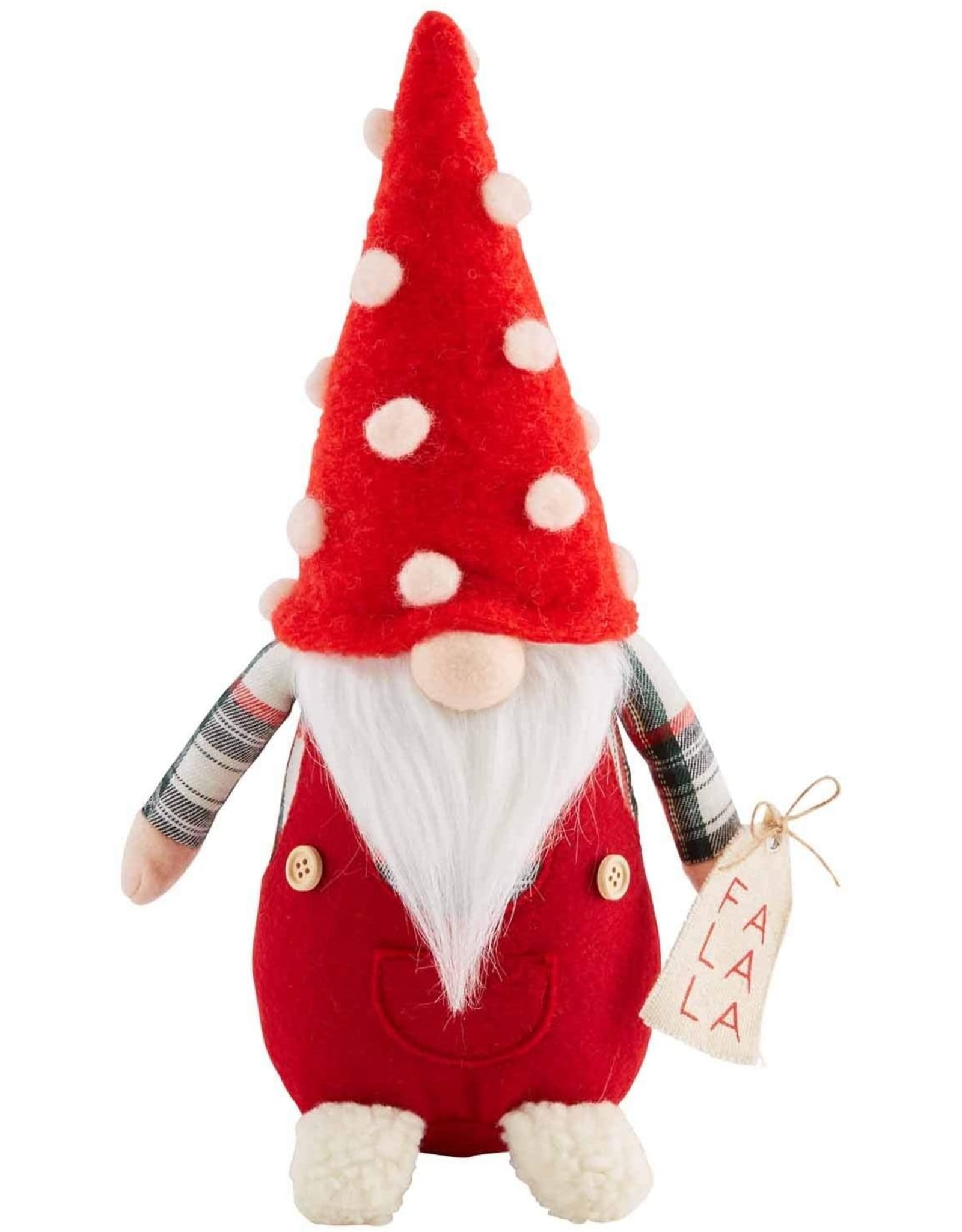 Mud Pie Christmas Gnome Sitter Small With Fa La La 11 Inch