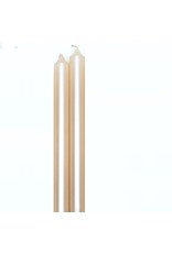 Caspari Crown Candles Tapers 10 inch 2pk Pearlescent Metallic Ivory