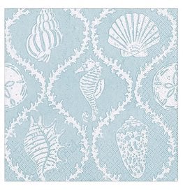 Caspari Paper Cocktail Napkins 20pk Seychelles In Aqua