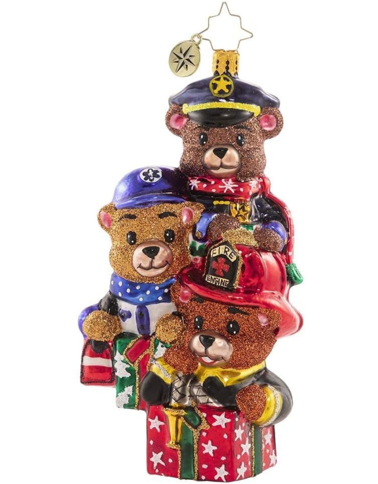 Christopher Radko Beary Best Rescuers Fireman Ornament 5 inch