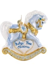 Christopher Radko Baby's First Christmas Foal Blue Pony Rocking Horse Ornament 5 inch