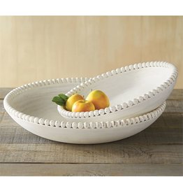 Mud Pie Nested Beaded Bowl Set 14 and 18 Inch