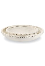 Mud Pie Nested Beaded Bowl Set 14 and 18 Inch
