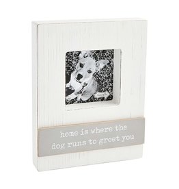 Mud Pie Block Photo Frame w Home Is Where the Dog Runs To Greet You