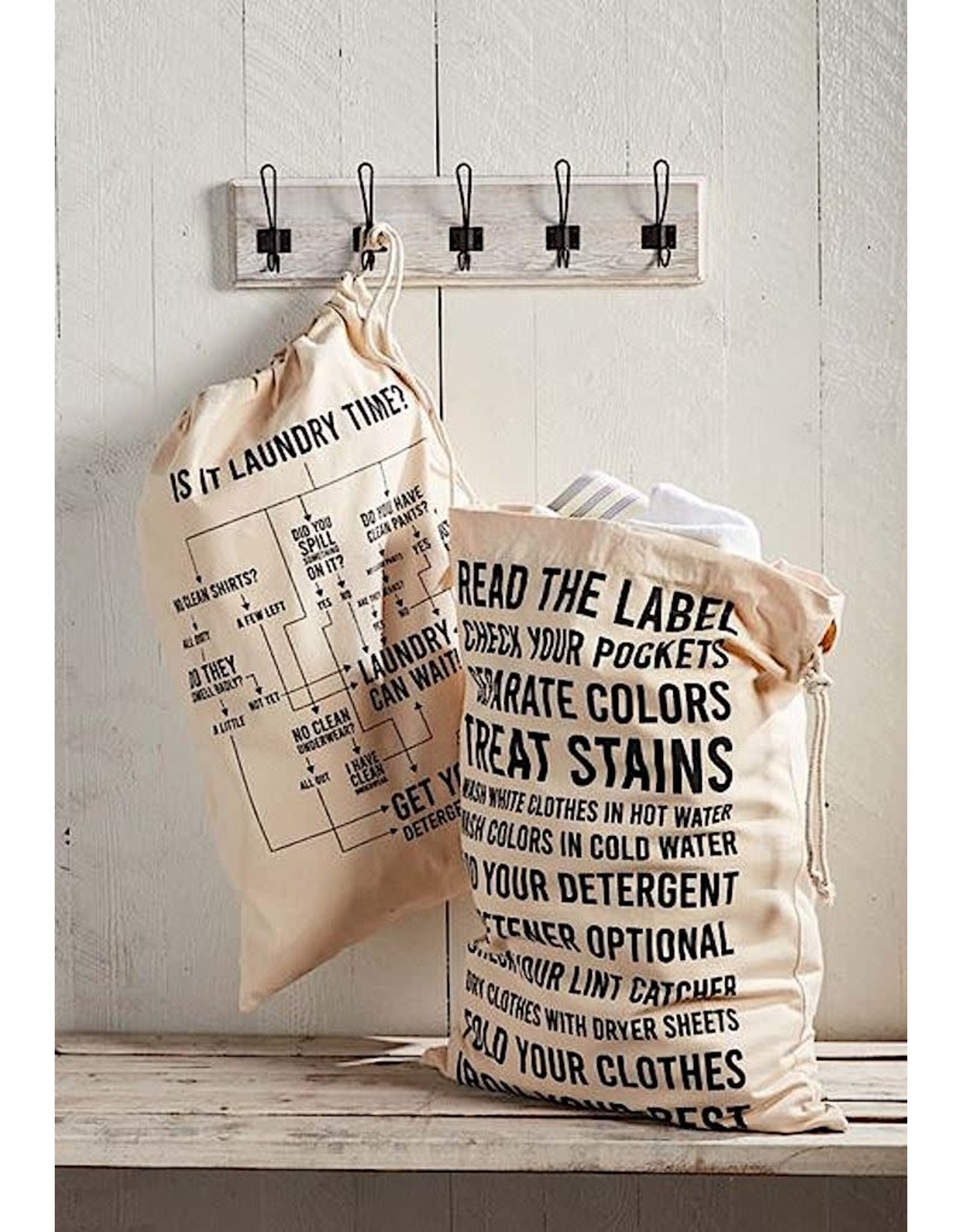 Mud Pie Instructional Laundry Storage Tote | Listed Instructions