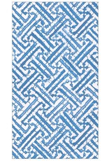 Caspari Paper Guest Towel Napkins 15pk Fretwork Blue