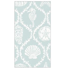 Caspari Paper Guest Towel Napkins 15pk Seychelles In Aqua