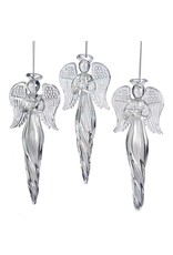 Kurt Adler Glass Angel Finial Ornaments 3 Assorted