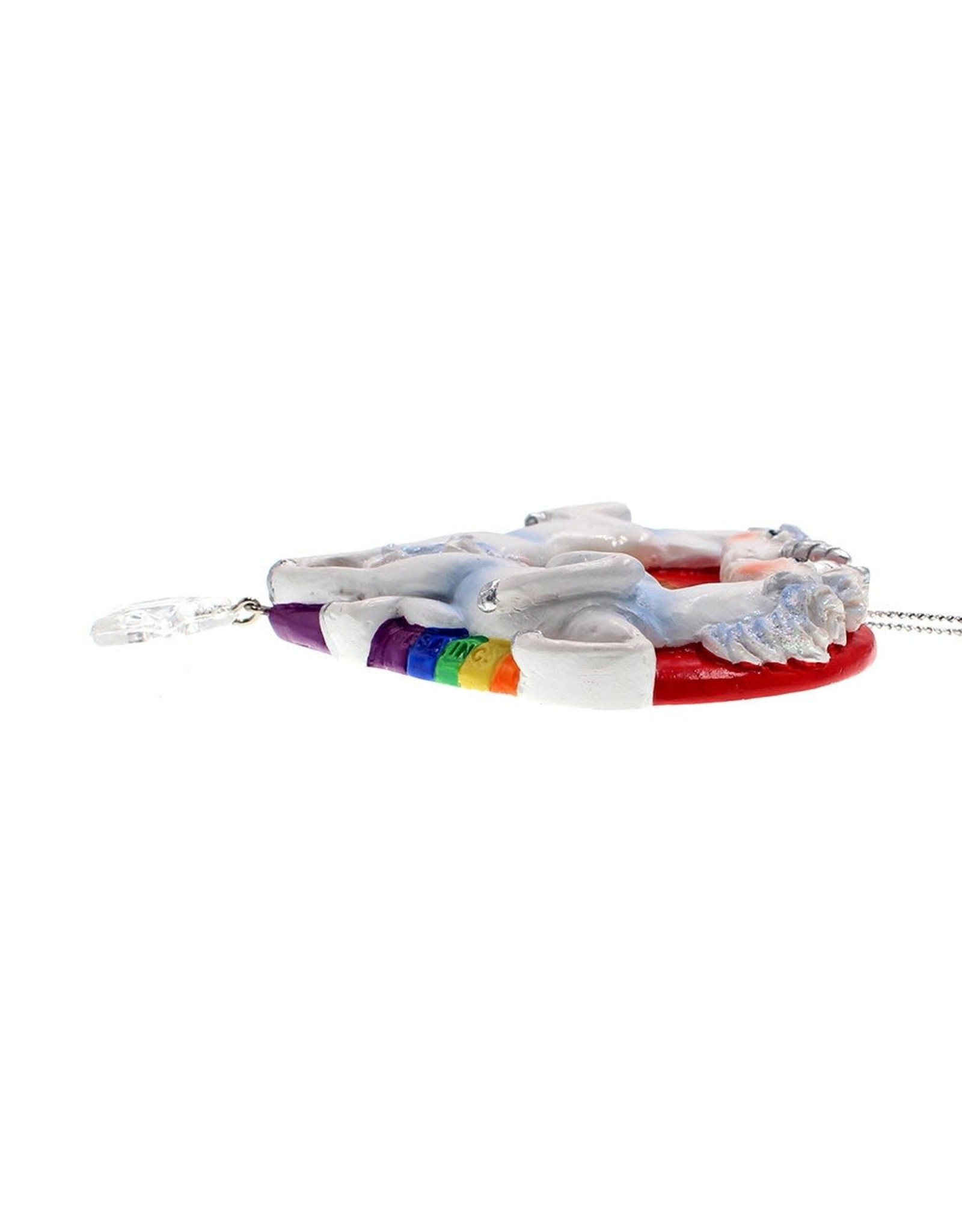 Kurt Adler Love Is Magical Unicorn Rainbow Heart Ornament