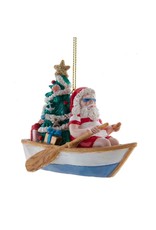Kurt Adler Coastal Santa In Row Boat Ornament