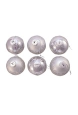 Kurt Adler Silver And Glitter Glass Ball Ornaments Set of 6 80mm