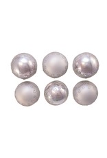 Kurt Adler Silver And Glitter Glass Ball Ornaments Set of 6 80mm