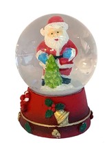 Kurt Adler Mini Christmas Snow Globe Santa With Christmas Tree