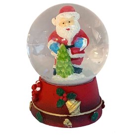 Kurt Adler Mini Christmas Snow Globe Santa With Christmas Tree