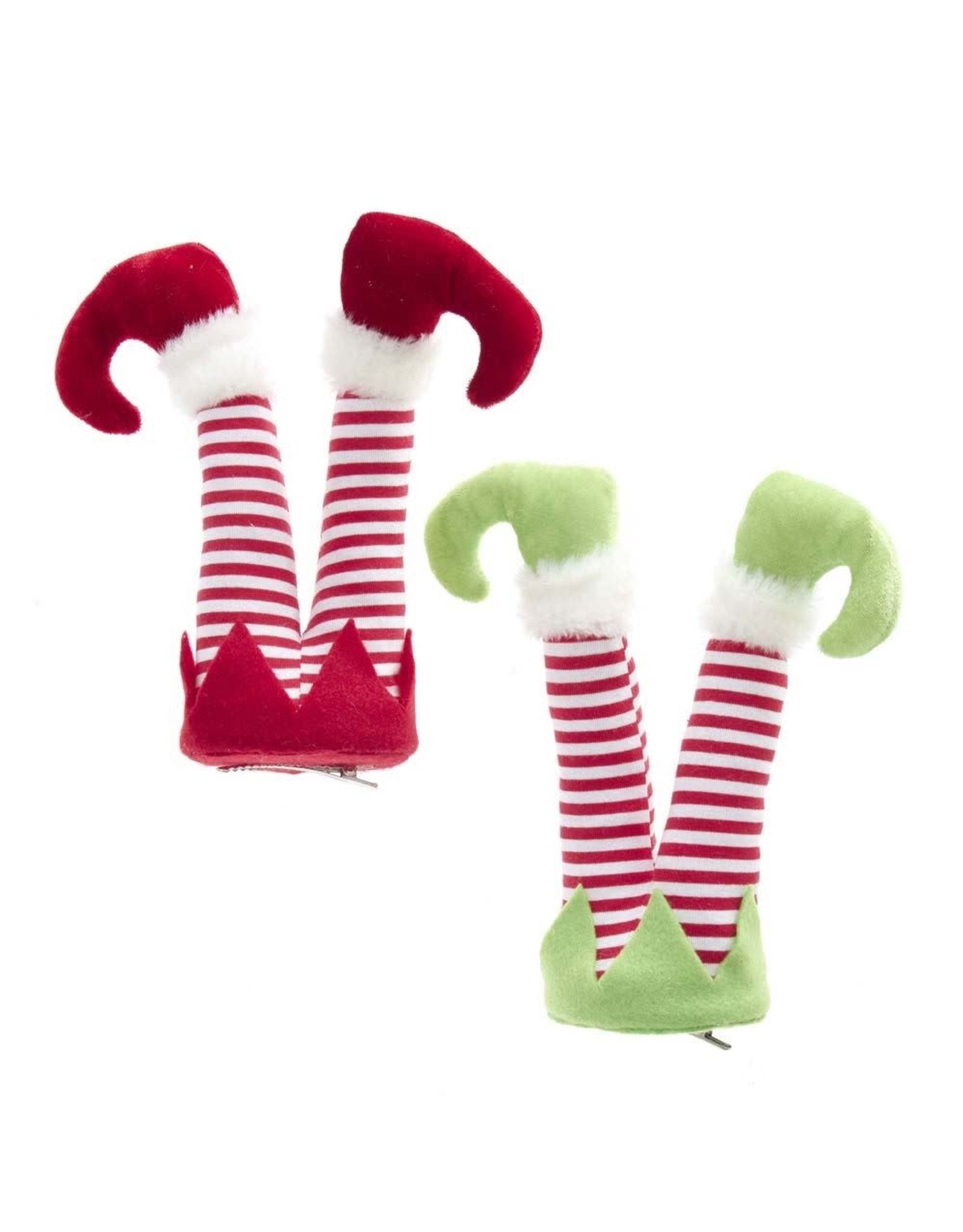 Kurt Adler Elf Legs Clip Ornaments 8.5 Inch 2 Assorted