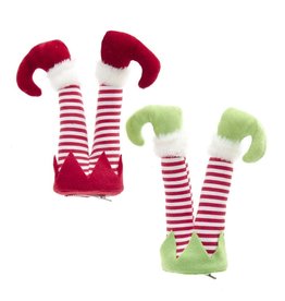 Kurt Adler Elf Legs Clip Ornaments 8.5 Inch 2 Assorted