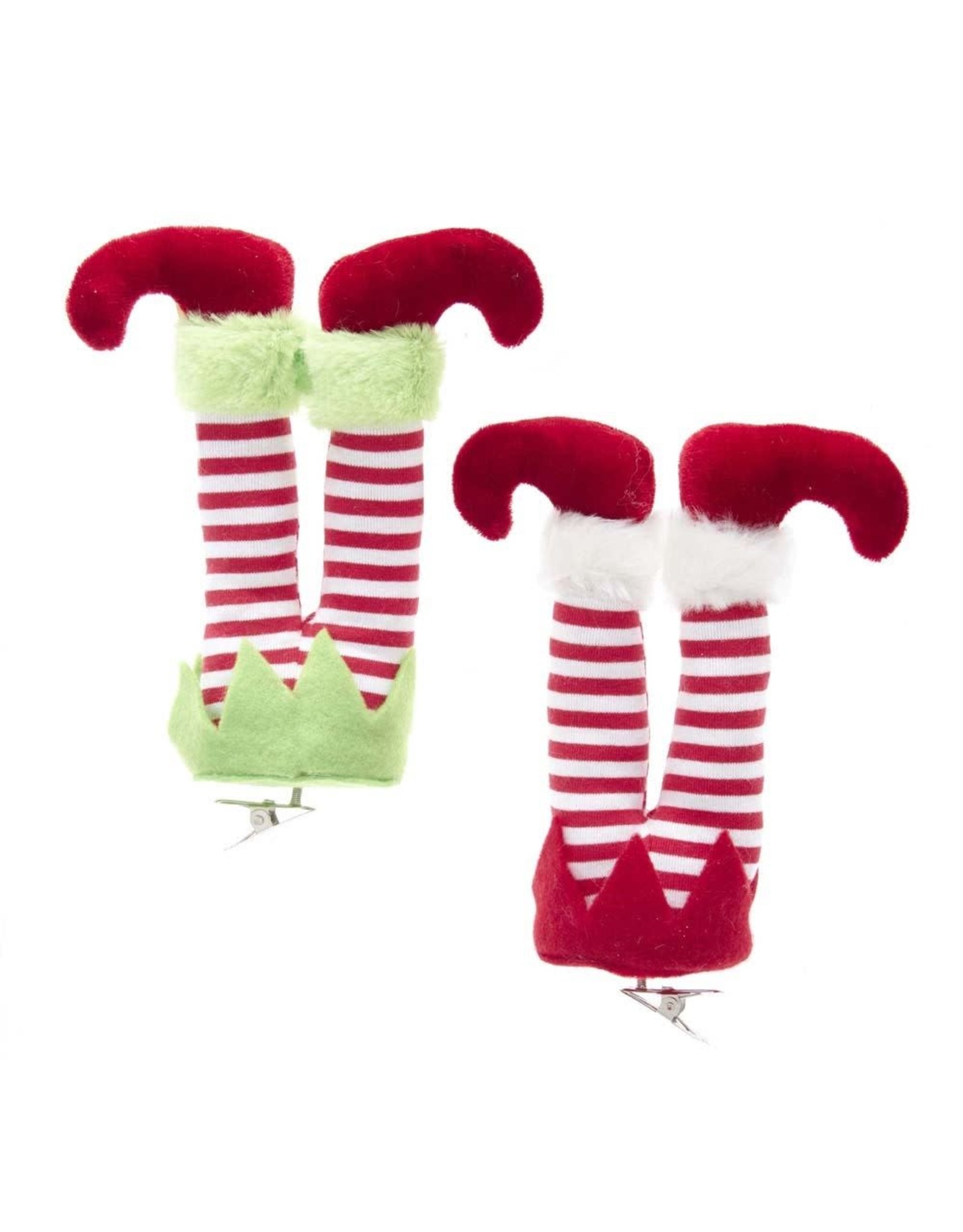 Kurt Adler Elf Legs Clip Ornaments 6 Inch 2 Assorted