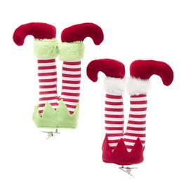 Kurt Adler Elf Legs Clip Ornaments 6 Inch 2 Assorted