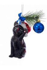 Kurt Adler Christmas Black Cat Glass Nobel Gems Ornament