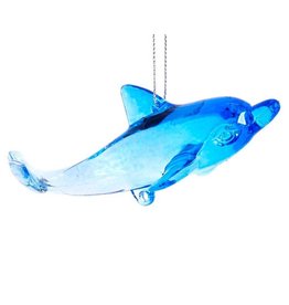 Kurt Adler Acrylic Dolphin Ornament Streamlined Pose