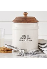 Mud Pie Cookie Jar With Tongs Set Life Is Short Eat The Cookies