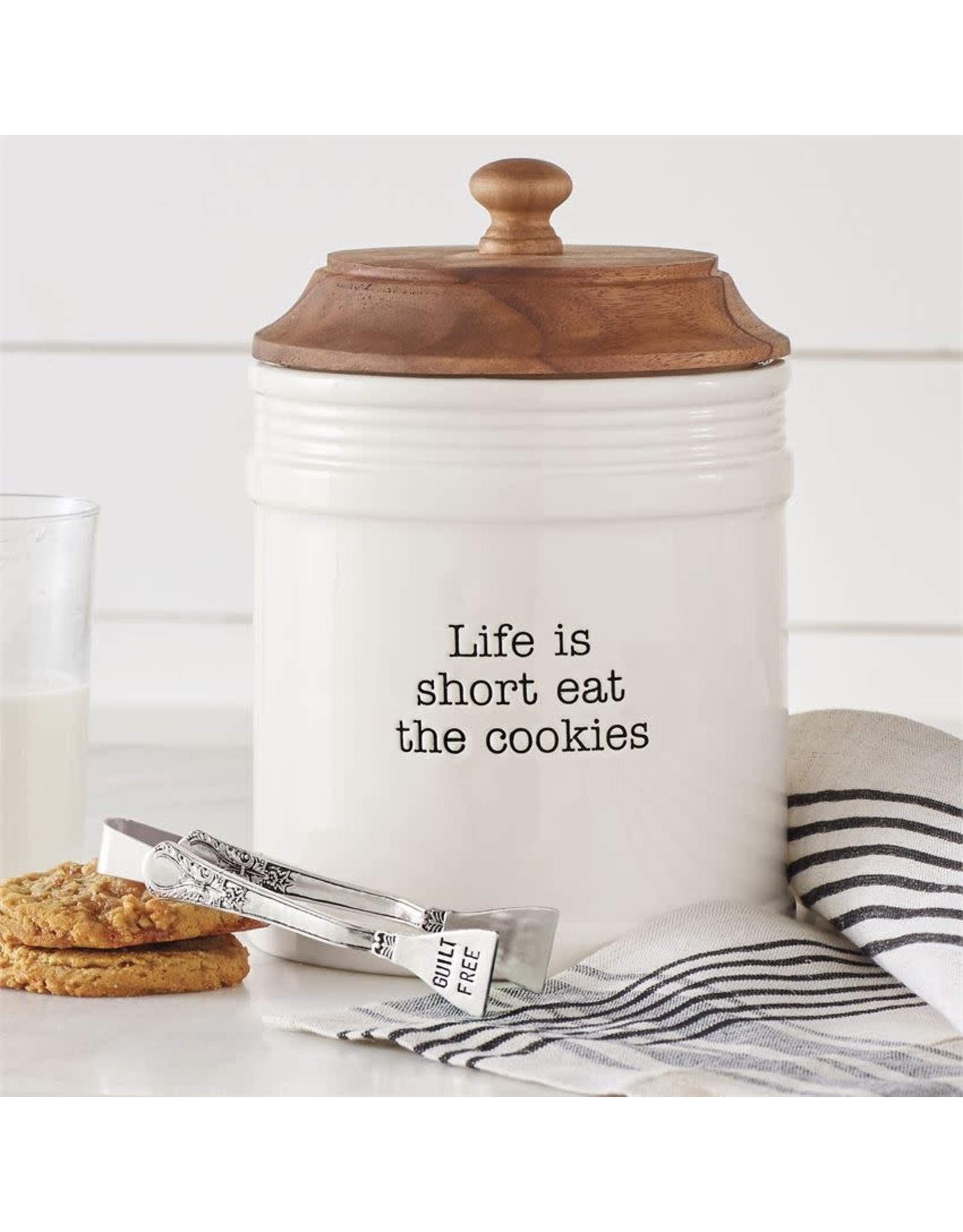 Life is Short, Eat the Cookie. Cookie Jar Glass 