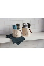 Mud Pie Canvas Dish Towel Basket Set - SCRUB