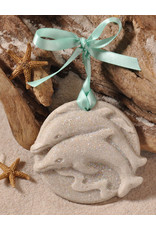 DIGS-N-GIFTS Jumping Dolphins Sand Christmas Ornament
