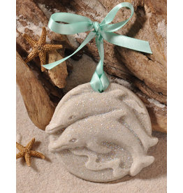 DIGS-N-GIFTS Jumping Dolphins Sand Christmas Ornament