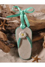 DIGS-N-GIFTS Flip-Flop Sand Christmas Ornament - Aqua