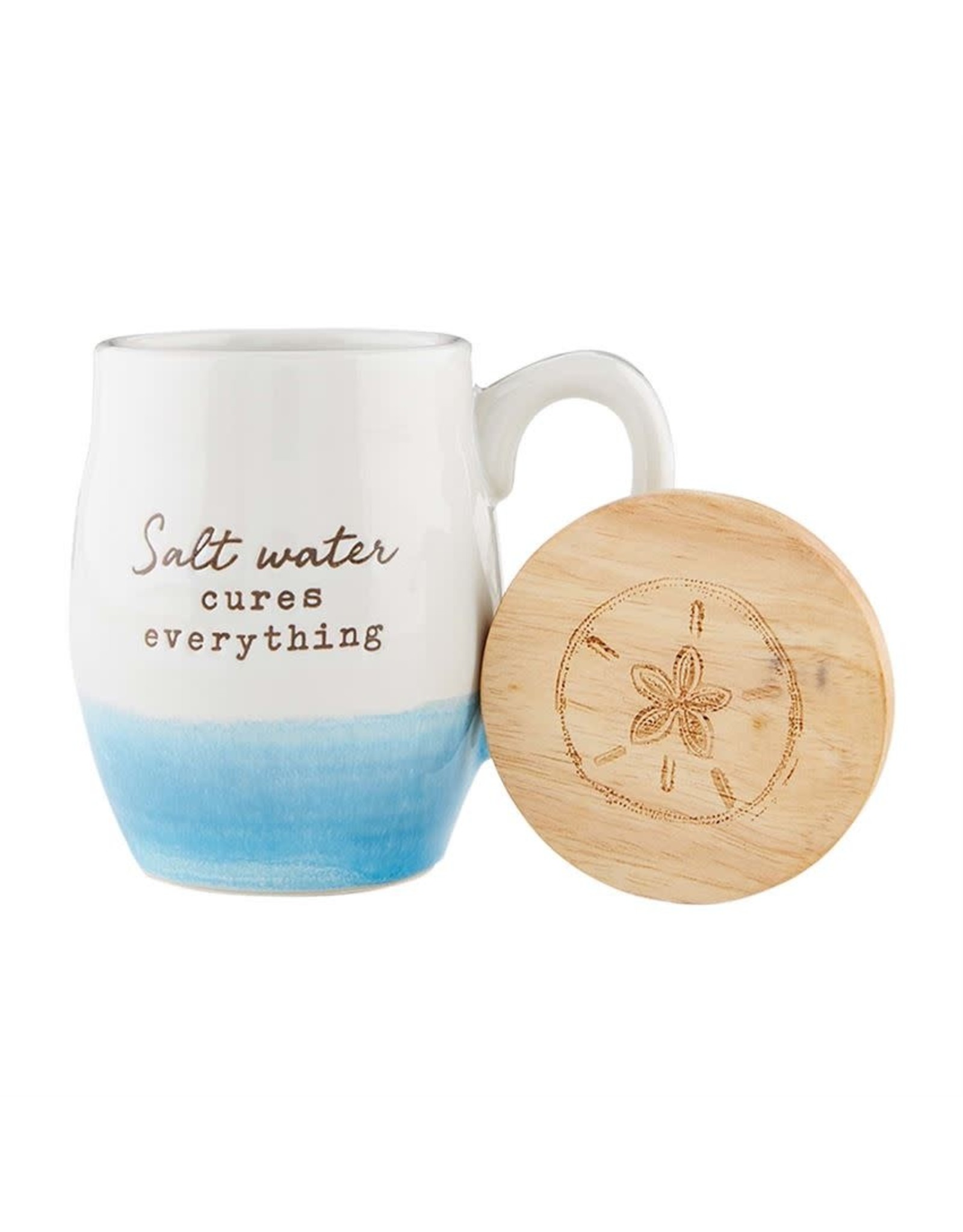 Beach Coffee Mug W Coaster Set Salt Water Cures Everything Digs N Gifts