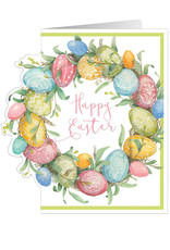 Caspari Easter Cards Easter Egg Wreath Die-Cut Greeting Card
