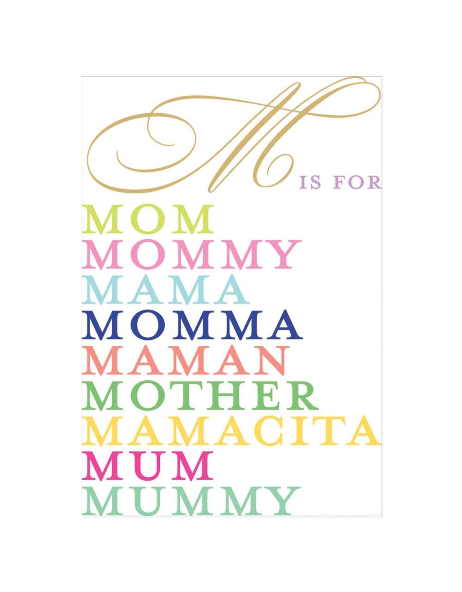 Caspari Mothers Day Cards M Is For... Mother's Day Card