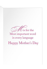 Caspari Mothers Day Cards M Is For... Mother's Day Card