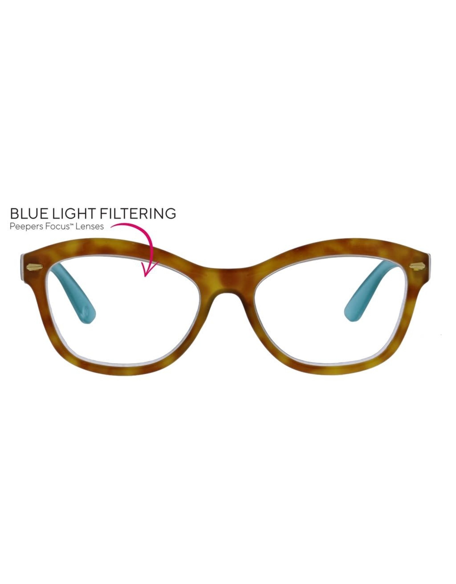 Reading Glasses Monterey Bay Honey Tortoise-Teal +3.50