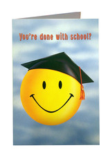Graduation Card Happy Face w Grad Cap