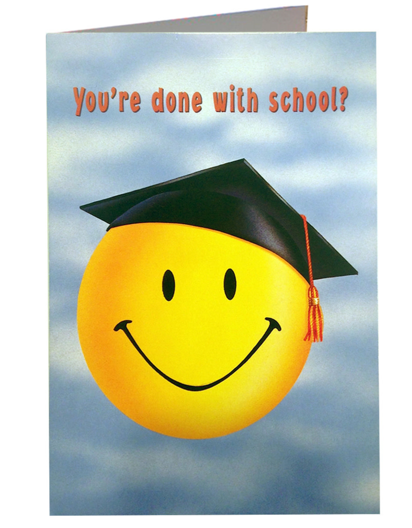 Graduation Card Happy Face w Grad Cap