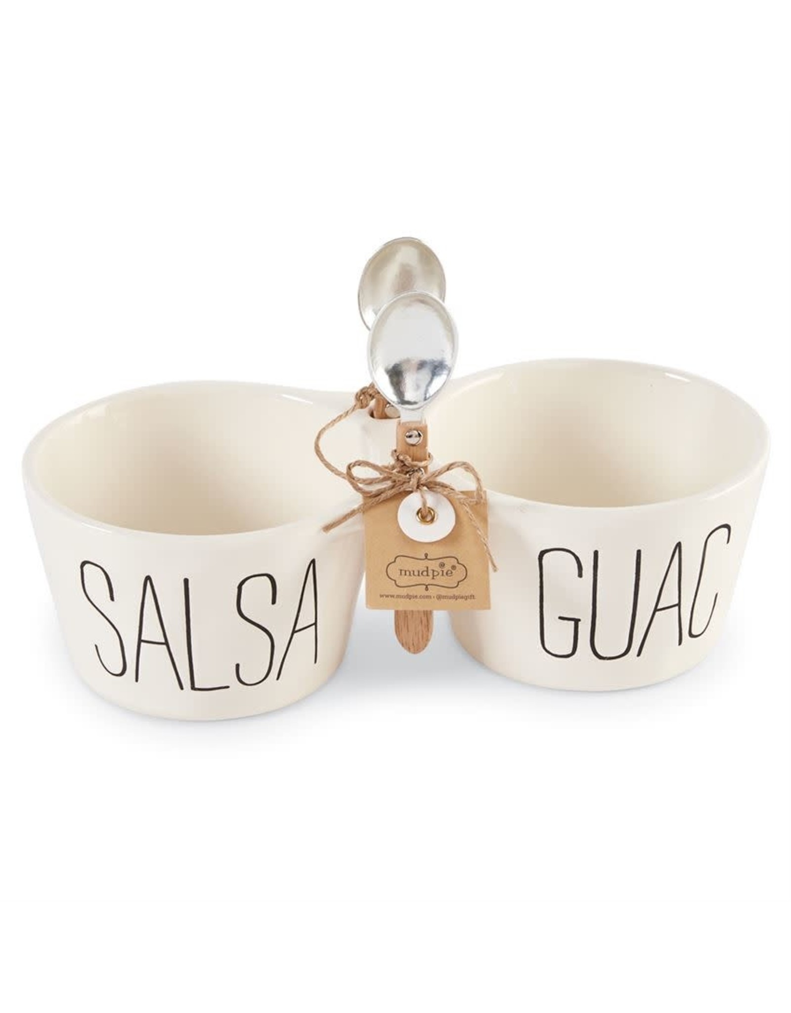 Mud Pie Salsa And Guac Double Dip Set With 2 Spoons