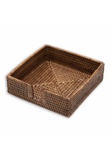 Caspari Rattan Luncheon Napkin Holder In Dark Natural