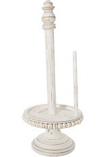 Mud Pie White Washed Beaded Paper Towel Holder